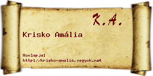 Krisko Amália névjegykártya
