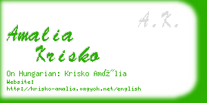 amalia krisko business card